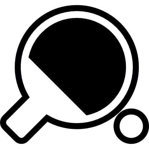 Table tennis racket and ball icon