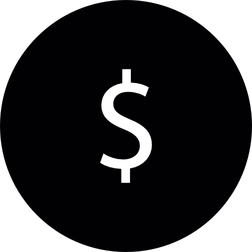 Круглая кнопка доллара бесплатно иконка