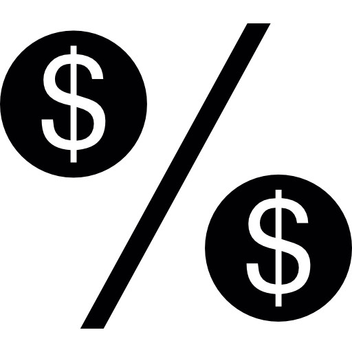 Символ процента доллара бесплатно иконка