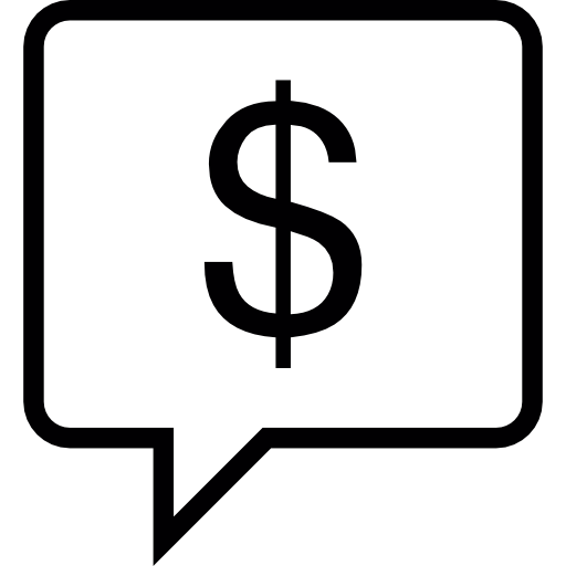 Dollar Sign In Speech Bubble icon