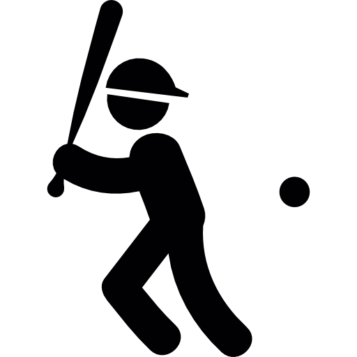 Baseball Player Icon, Outline Style Stock Photo, Picture and