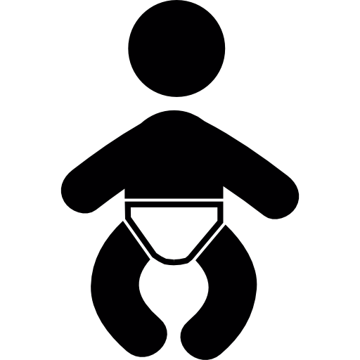 Baby wearing a diaper free icon