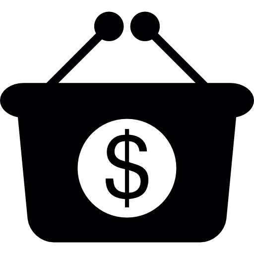 einkaufskorb mit dollarsymbol kostenlos Icon