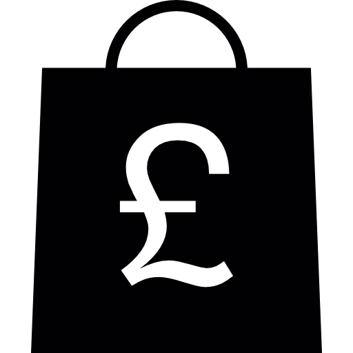 einkaufstasche mit pfund-symbol kostenlos Icon