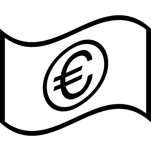 euro bill ondeando icono gratis