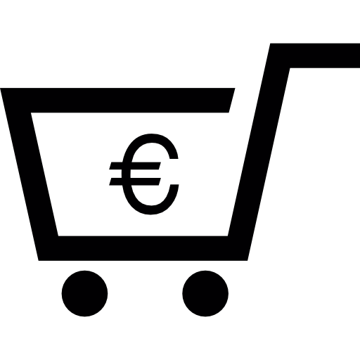 einkaufswagen mit euro-symbol kostenlos Icon