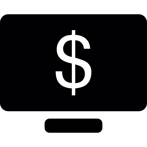 Символ доллара на экране бесплатно иконка