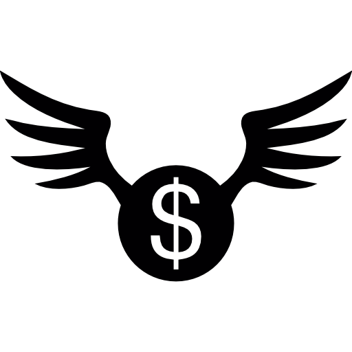 Dollar coin with wings