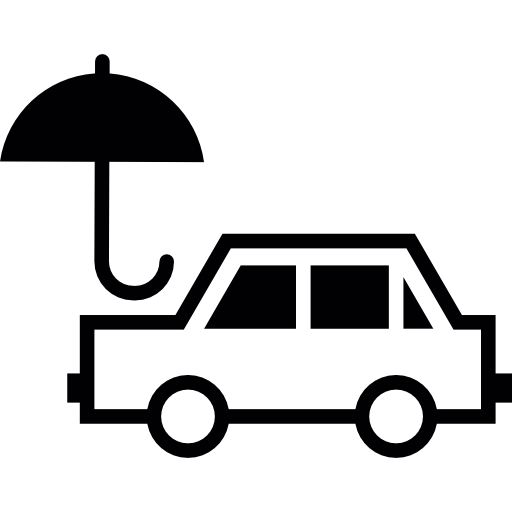 auto mit regenschirm kostenlos Icon