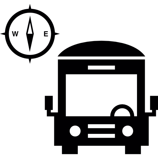 bus mit kompass kostenlos Icon