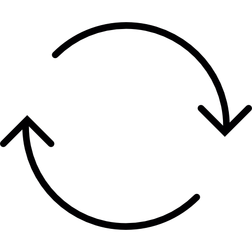 Two Thin Arrows forming a circle free icon