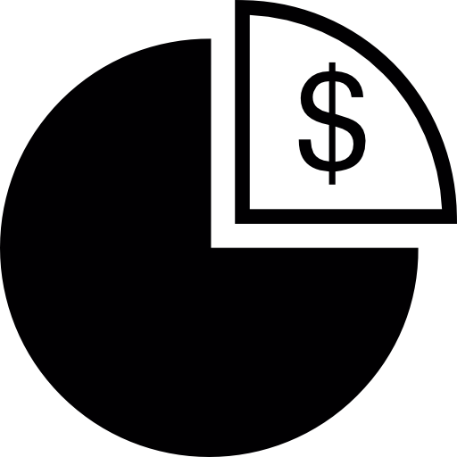 kreisdiagramm mit dollarstück kostenlos Icon