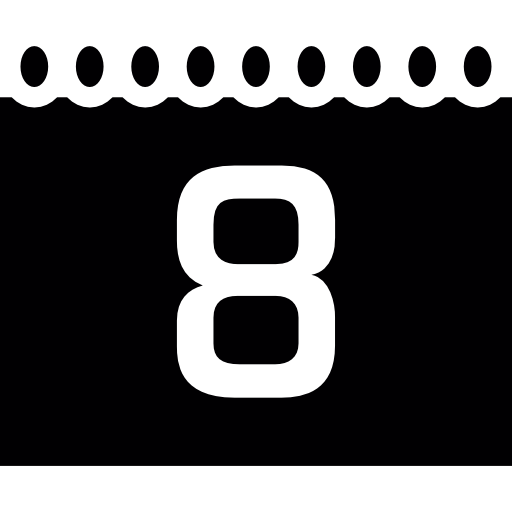 calendario del día ocho icono gratis