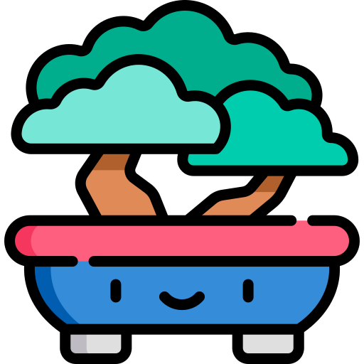 Bonsai Kawaii Lineal color icon