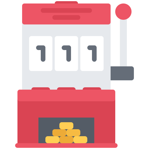 Slot Machine Coloring Flat Icon