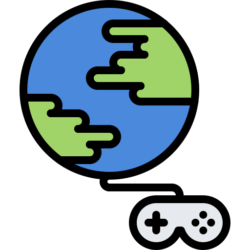 Game, gaming, internet, multiplayer, online Flat Icon. green and