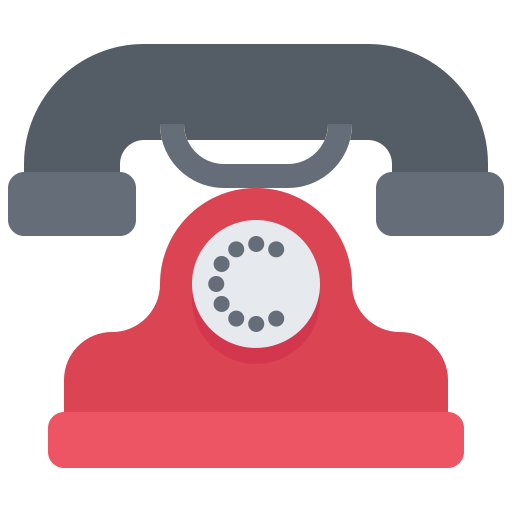 Telephone Icon Coloring Flat