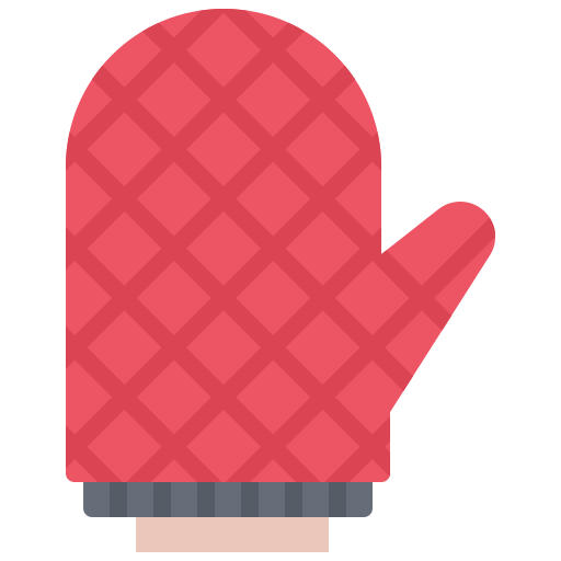 Ilustración de icono de guante de cocina o guante de horno.