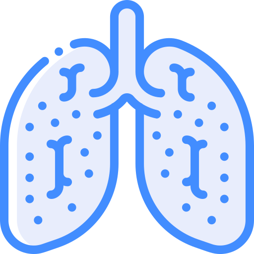 Lung cancer Basic Miscellany Blue icon