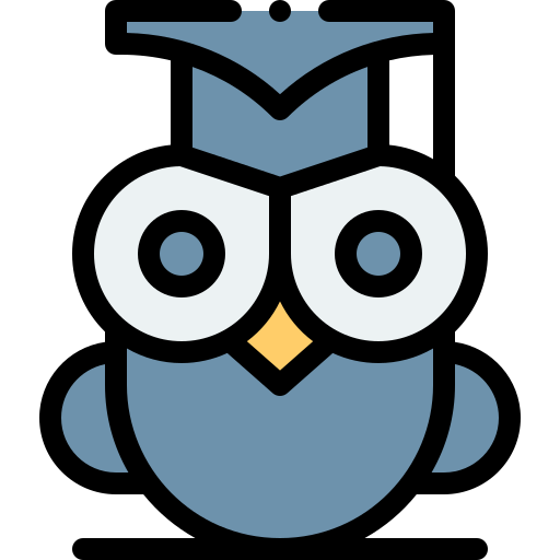 Owl Detailed Rounded Lineal color icon