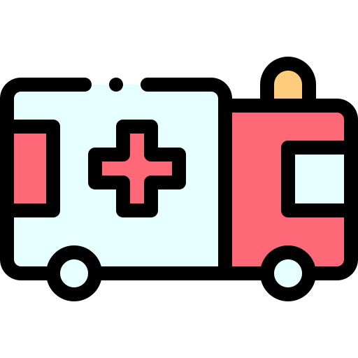 Ambulance Detailed Rounded Lineal color icon