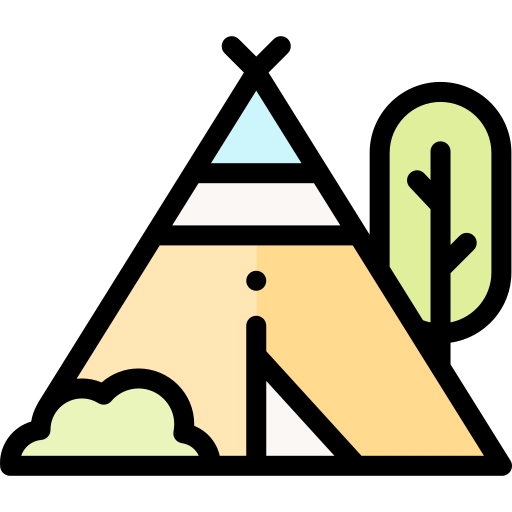 Tent Detailed Rounded Lineal color icon