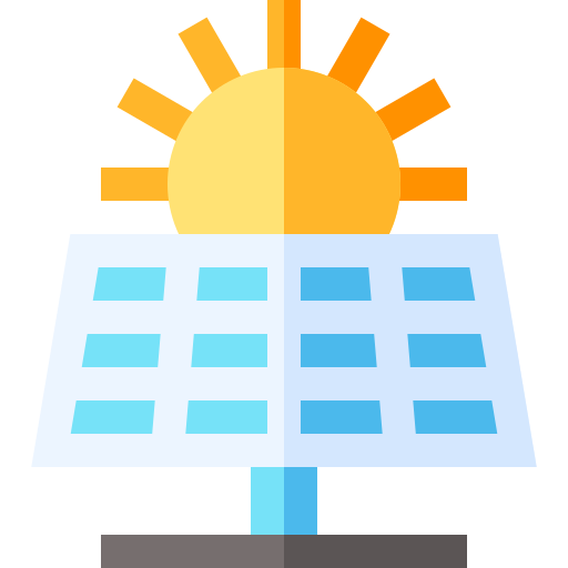 Solar panel Basic Straight Flat icon