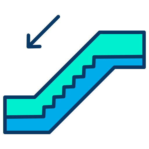Escalator down free icon Escalator down free icon