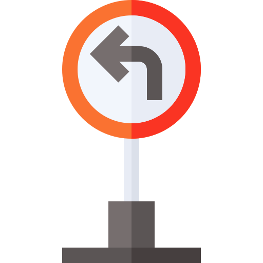 Turn left Basic Straight Flat icon