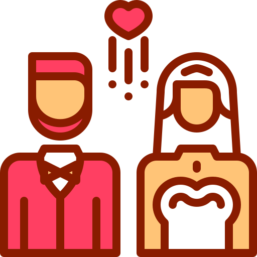 Recién casados icono gratis