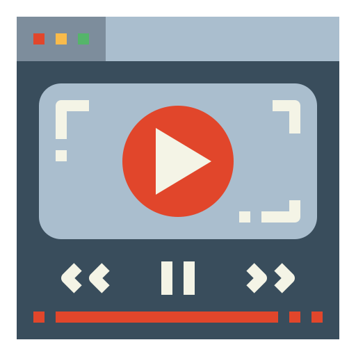 Reproductor de video icono gratis