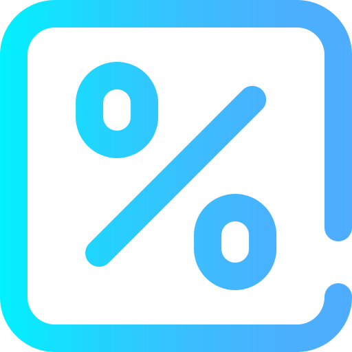 Percentage Super Basic Omission Gradient icon