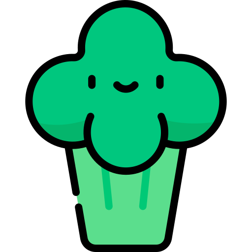 Broccoli Kawaii Lineal color icon