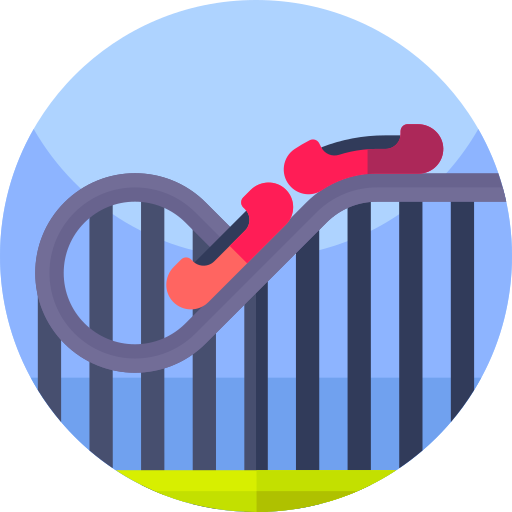 Roller coaster Geometric Flat Circular Flat icon