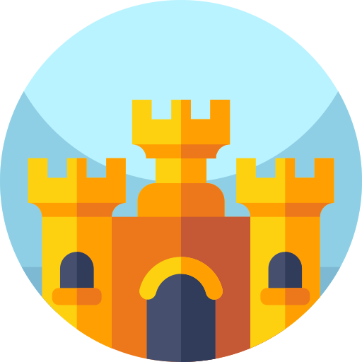 Castle Geometric Flat Circular Flat icon