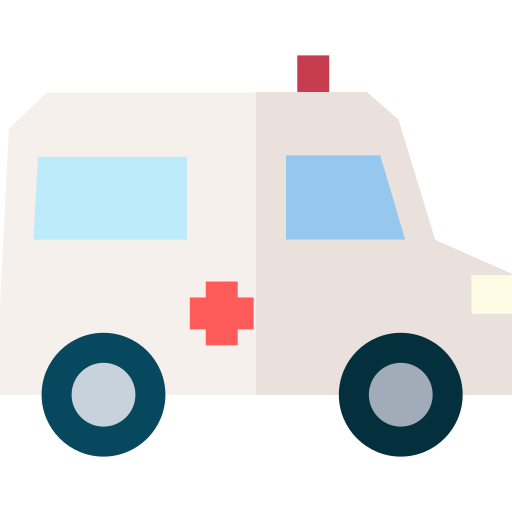 Ambulance Basic Straight Flat icon