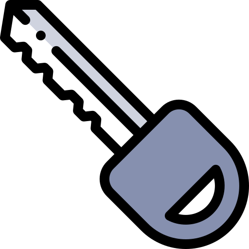 Key Detailed Rounded Lineal color icon