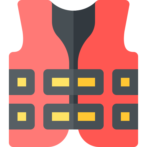 Life jacket Basic Rounded Flat icon
