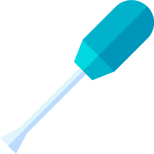 Screwdriver Basic Straight Flat icon