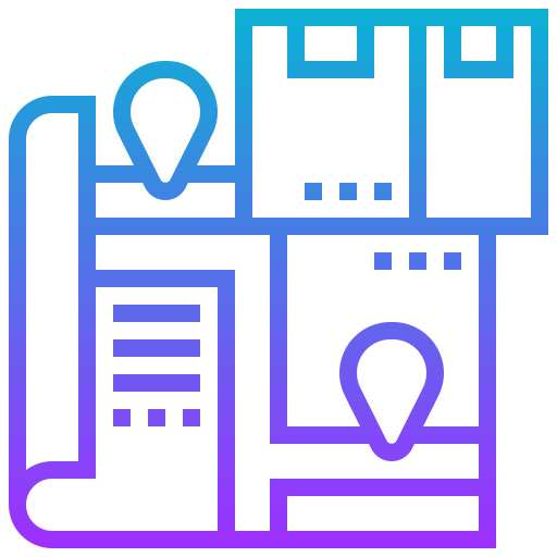 Distribución icono gratis