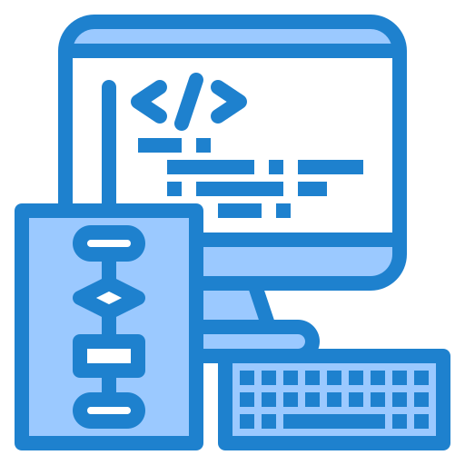 Coding srip Blue icon