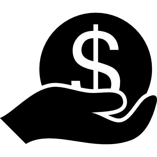 dollarmünze zur hand kostenlos Icon
