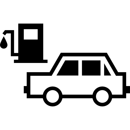 coche en gasolinera icono gratis