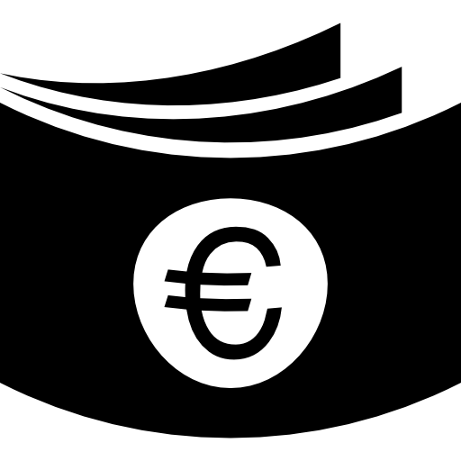 tres billetes de euro icono gratis