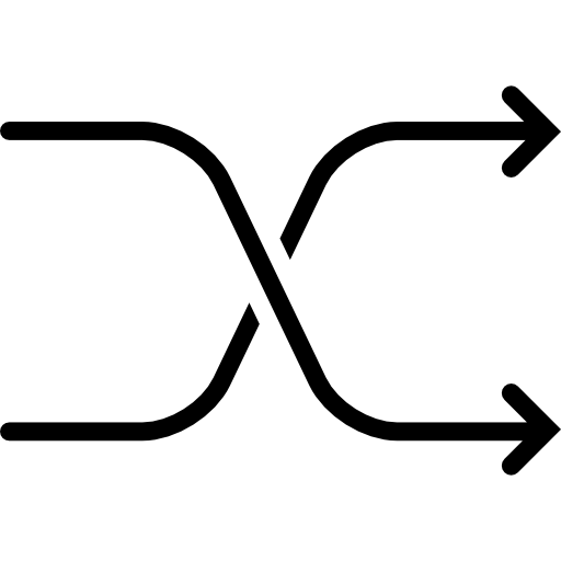 cruzando flechas a la derecha icono gratis