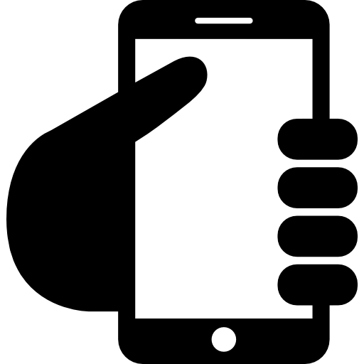 Mão com um telefone celular | Ícone Gratis
