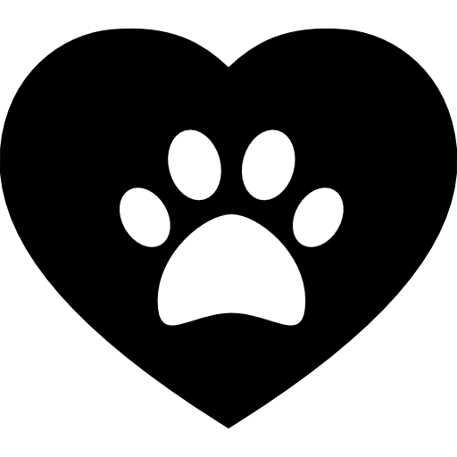 Huella de perro en un corazón - Iconos gratis de animales