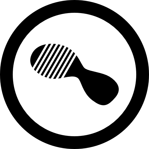 Pegada de sapato feminino em um contorno circular Ícone grátis
