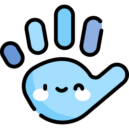 Hand print Kawaii Lineal color icon