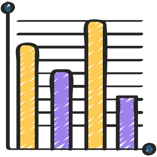 Bar chart Juicy Fish Sketchy icon